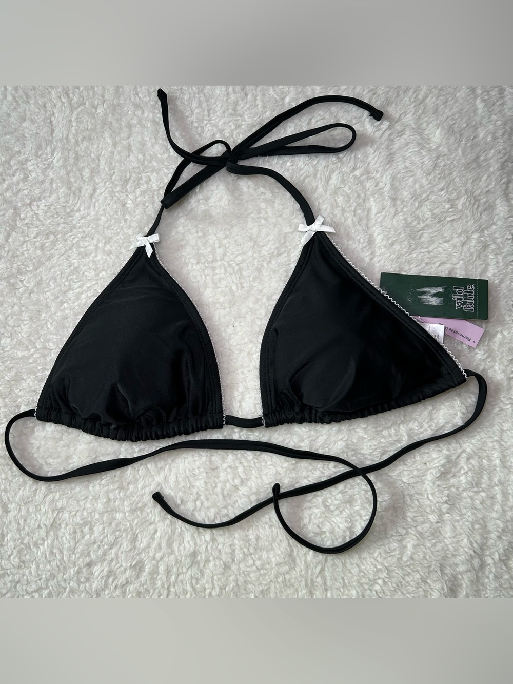 Wild Fable Women’s Triangle Bikini Top XL NEW With Bow Accents